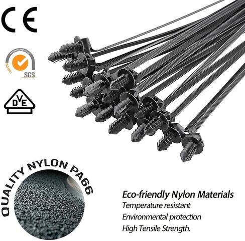 388Pcs Universal Push Mount Cable Zip Tie,Self-adhesive Cable Straps,Wire Harness Tape,Heavy Duty Self-Locking UV Resistant Wire Ties,6 Most Popular Sizes, for Indoor Wire Tying Construction Auto ect in Saudi Arabia