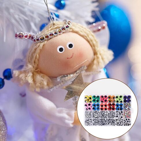1700Pcs Googly Wiggle Eyes Self Adhesive Wiggle Googly Eye for Craft Sticker Multi Colors and Sizes Wiggle Eyes for DIY in Saudi Arabia