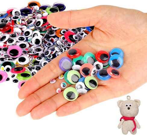 1700Pcs Googly Wiggle Eyes Self Adhesive Wiggle Googly Eye for Craft Sticker Multi Colors and Sizes Wiggle Eyes for DIY in Saudi Arabia