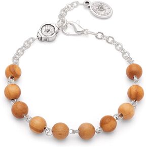 Mondo Cattolico Blessed St. Benedict Rosary Bracelet in olive wood beads with enamel cross and crucifix in Saudi Arabia