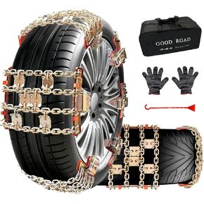 سلاسل الإطارات لشاحنات بيك اب سيارات الدفع الرباعي، سلاسل إطارات الطوارئ المحمولة القابلة للتعديل، سلاسل الثلج لعرض الإطار (225-285 مم)، 6 قطع in Kuwait