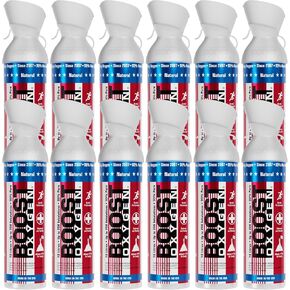 Boost Oxygen Canned 10 Liter Natural Oxygen Inhaler Canister Bottle for High Altitudes, Athletes, and More, Flavorless (8 Pack) in Kuwait