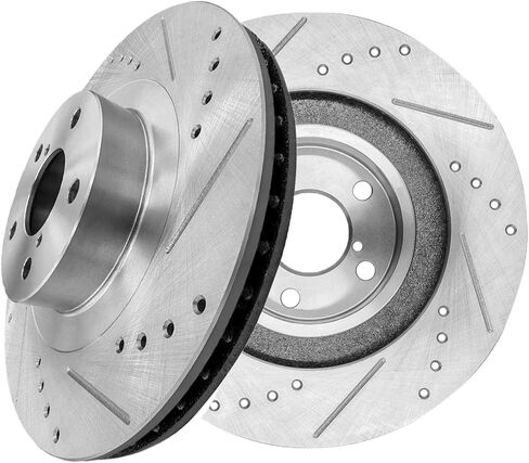 PM Auto Front Drilled Slotted Brake Disc Rotors 293mm For 2005 2006 Saab 9-2X in Saudi Arabia
