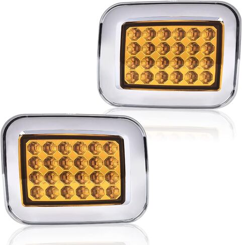 مجموعة أضواء إشارة الزاوية LED متوافقة مع مصابيح وقوف السيارات Hummer H2 2003 2004 2005 2006 2007 2008 2009 يسار + يمين (واضح) in Kuwait