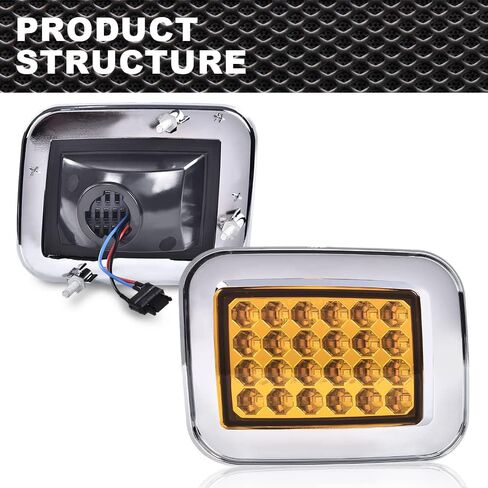 مجموعة أضواء إشارة الزاوية LED متوافقة مع مصابيح وقوف السيارات Hummer H2 2003 2004 2005 2006 2007 2008 2009 يسار + يمين (واضح) in Kuwait