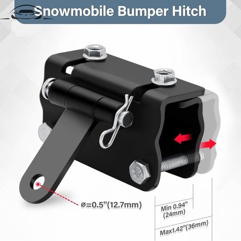 General Snowmobile Bumper Hitches Adjustable Heavy Duty Steel Towing Tool Snowmobile Bumper Hitches Stable Towing Duty Steel Hitch in Saudi Arabia