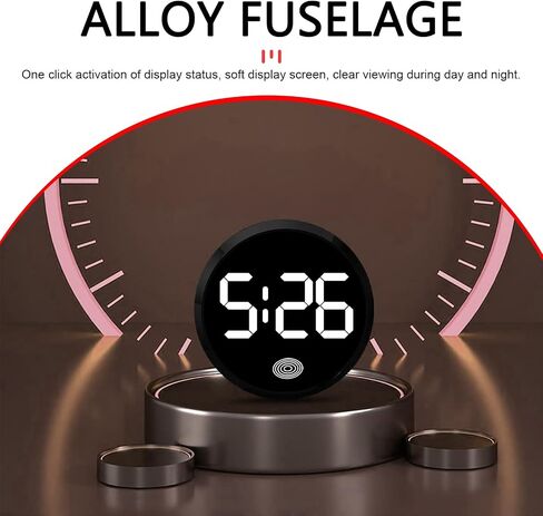 Car Clock, Mini Digital Dashboard Clock, LED High-Definition Brightness Display Digital, Touch Activated Stick On Automotive Watch Accessories, for Most Cars (White) in Saudi Arabia