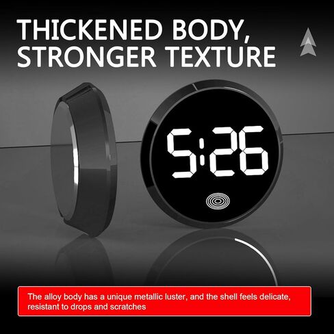 Car Clock, Mini Digital Dashboard Clock, LED High-Definition Brightness Display Digital, Touch Activated Stick On Automotive Watch Accessories, for Most Cars (White) in Saudi Arabia