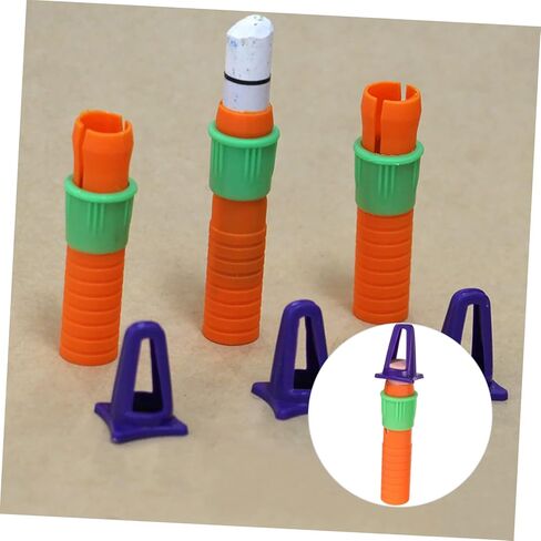 Operitacx 15Pcs Crayon Extender Sharpener Durable Oil Painting Stick Lengthener for Extended Use Convenient Crayon Caps with Comfortable Grip for Artists and Students in Saudi Arabia
