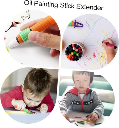 Operitacx 15Pcs Crayon Extender Sharpener Durable Oil Painting Stick Lengthener for Extended Use Convenient Crayon Caps with Comfortable Grip for Artists and Students in Saudi Arabia