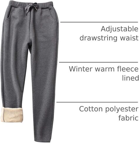 Yeokou Warm Sweatpants Womens Fleece Sherpa Lined Winter Active Running Jogger Pants in Saudi Arabia