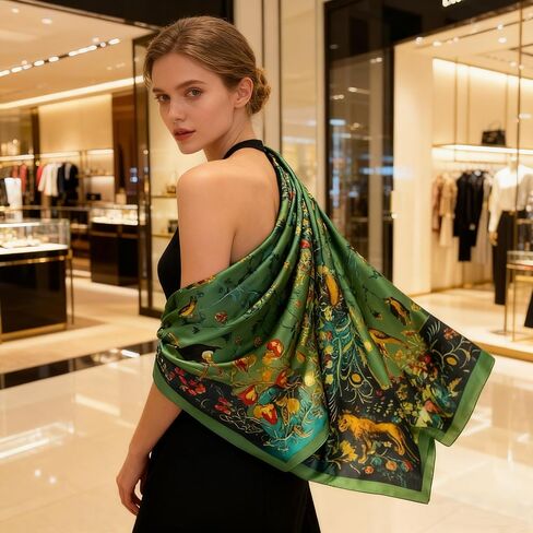 K-Elewon Silk Scarf Head scarf Fashion Scarves Long Lightweight Sunscreen Shawls for Women in Kuwait