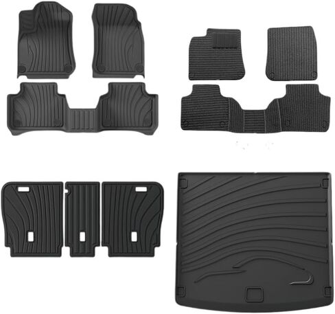 Compatible with Cayenne 2019-2024 TPE Floor Mats Carpets All Weather Anti-Slip WP Trunk Cargo Liner(Rear seat pad) in Saudi Arabia