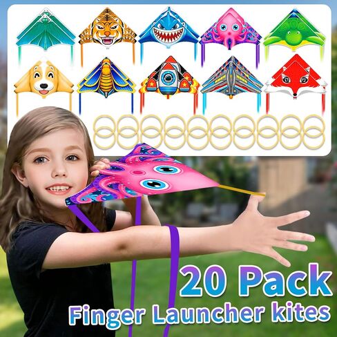 8 Pack/20 Pack Mini Kites for Boys Girls 3-5 6 7 8 Gift & Party Favors, Finger Launcher Kites Easy to Fly Ejection Kite for Kids Teens Ages 4-18 Beach Park Backyard Outdoor Sports Flying Toys in Saudi Arabia