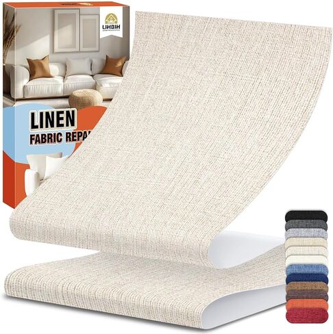 Linen Fabric Repair Tape 4.7x63 Inch, Self Adhesive Couch Patch Repair Fabric Tape for Furniture, Linen Patch Kit for Couch, Carpet, Upholstery, Chair, Sofa, Cushion, Bag (Black) in Saudi Arabia