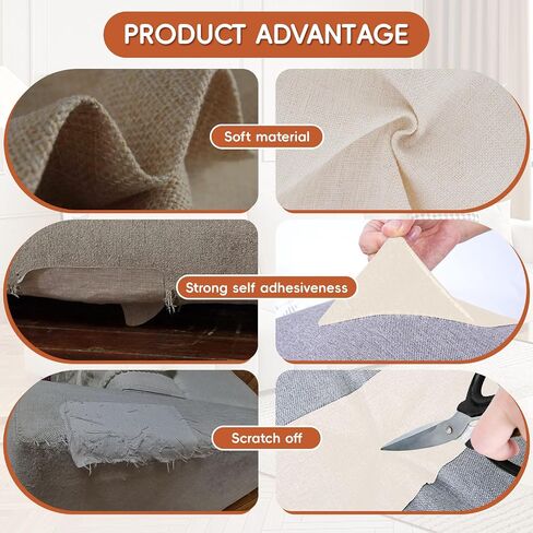 Linen Fabric Repair Tape 4.7x63 Inch, Self Adhesive Couch Patch Repair Fabric Tape for Furniture, Linen Patch Kit for Couch, Carpet, Upholstery, Chair, Sofa, Cushion, Bag (Black) in Saudi Arabia