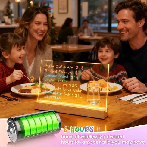 لوحة ملاحظات LED بألوان، لوحة مسح جاف أكريليك قابلة لإعادة الشحن مع 8 ألوان، لوحة رسم مضيئة للأطفال، متجر غرفة نوم المنزل، هدايا عيد الميلاد وأعياد الميلاد للفتيات والأولاد in Kuwait