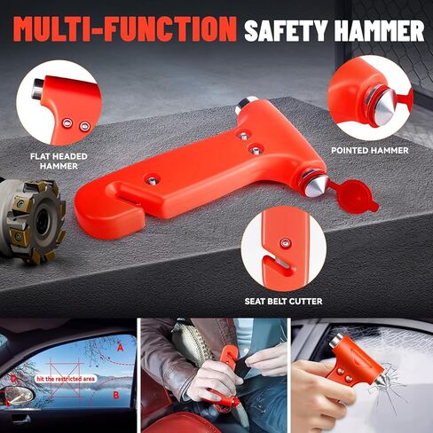 طقم سيارة للطوارئ على جانب الطريق مكون من 10 قطع مع كابلات توصيل، وإكسسوارات السيارة للرجال، ومجموعة أدوات السلامة المساعدة تتضمن مطرقة أمان، ومصابيح أمامية، وقفازات، ومجموعة الإسعافات الأولية للنساء والرجال والمراهقين in Kuwait