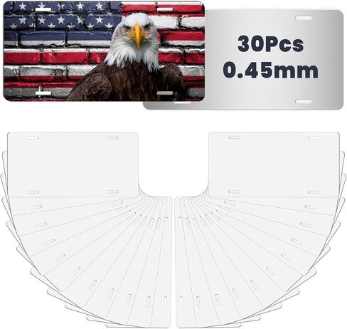 7 Pcs Sublimation License Plate Blanks for Heat Transfer Vinyl, Pesonalized Picture Metal Sublimation Blanks, Aluminum Car Front License Plate Tags for Automotive Men Women Gift 0.45mm Thick in Saudi Arabia
