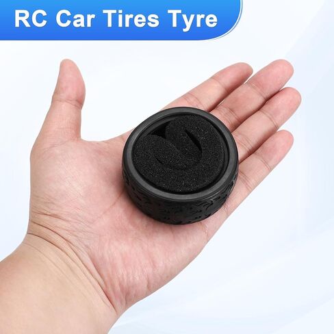 4 قطع من إطارات السيارات المطاطية الناعمة RC على الطريق من uxcell إسفنجة من نوع D19 بالداخل لإطارات RC 1/10 HSP بمقياس الإطارات للتجول على الطريق والسباق DIY نموذج سيارة - 62 مم (2.44 بوصة) OD × 26 مم (1 بوصة) عرض، أسود in Saudi Arabia