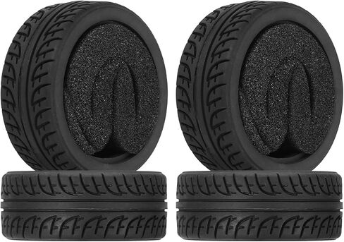 uxcell 4Pcs Soft Rubber RC On-Road Car Tyres D21-Type Sponge Inside for RC 1/10 HSP Tires Scale Touring On-Road Racing DIY Model Car- 62mm(2.44") OD x 26mm(1") Width, Black in Saudi Arabia