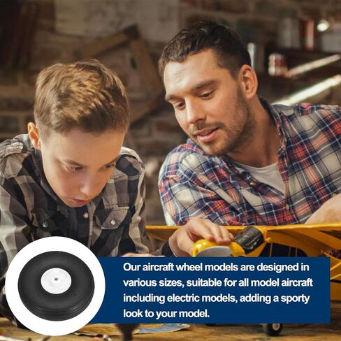 عجلات طائرة MECCANIXITY RC مقاس 1.8 بوصة OD RC Aircraft PU عجلات مطاطية بديلة لعجلة الذيل لطائرة هليكوبتر طراز RC DIY، حزمة من 3 in Kuwait