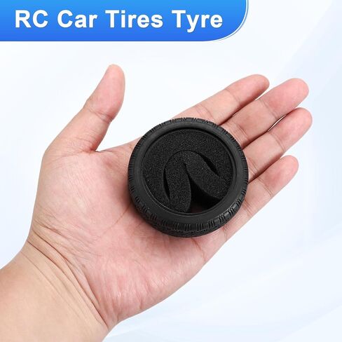 uxcell 4Pcs Soft Rubber RC On-Road Car Tyres D10-Type Sponge Inside for RC 1/10 HSP Tires Scale Touring On-Road Racing DIY Model Car- 62mm(2.44") OD x 26mm(1") Width, Black in Saudi Arabia