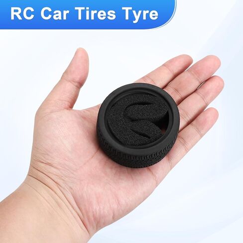 4 قطع من إطارات السيارات المطاطية الناعمة RC على الطريق من uxcell إسفنجة من نوع D22 بالداخل لإطارات RC 1/10 HSP مقياس للتجول على الطريق والسباق DIY نموذج سيارة - 62 مم (2.44 بوصة) OD × 26 مم (1 بوصة) عرض، أسود in Kuwait