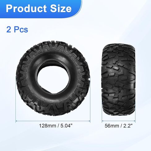 uxcell 2Pcs Simulation Soft Rubber Wheel Tires RC On-Road Car Tyres 2.2" Crawler Tires B2-Type with Sponge Inside for RC Off-Road Cars SCX10 TRX4, 128mm x 56mm in Saudi Arabia