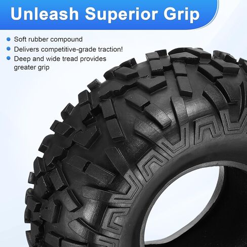 uxcell 2Pcs Simulation Soft Rubber Wheel Tires RC On-Road Car Tyres 2.2" Crawler Tires B2-Type with Sponge Inside for RC Off-Road Cars SCX10 TRX4, 128mm x 56mm in Saudi Arabia