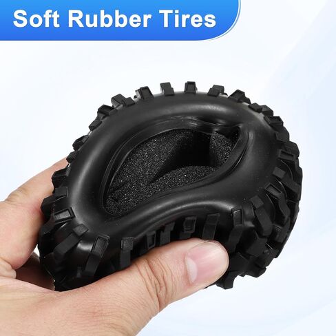 uxcell 2Pcs Simulation Soft Rubber Wheel Tires RC On-Road Car Tyres 2.2" Crawler Tires B2-Type with Sponge Inside for RC Off-Road Cars SCX10 TRX4, 128mm x 56mm in Saudi Arabia
