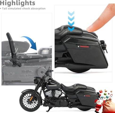 لعبة دراجة نارية خاصة من Road King لعام 2017 متوافقة مع Harley Davidson 1:12 Mini 2017 Road King Special Motorcycle Model diecast Moto لمقعد الدمية مقاس 5-7 بوصات هدية لعبة Moto in Kuwait