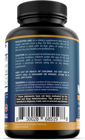 healblend B12 Vitamin 500 mcg with Alpha GPC, DMAE, Gingko Biloba, Rhodiola - Vegan Brain Booster Supplement for Memory and Focus - 120 Brain Cognitive Supplement Capsules in Kuwait