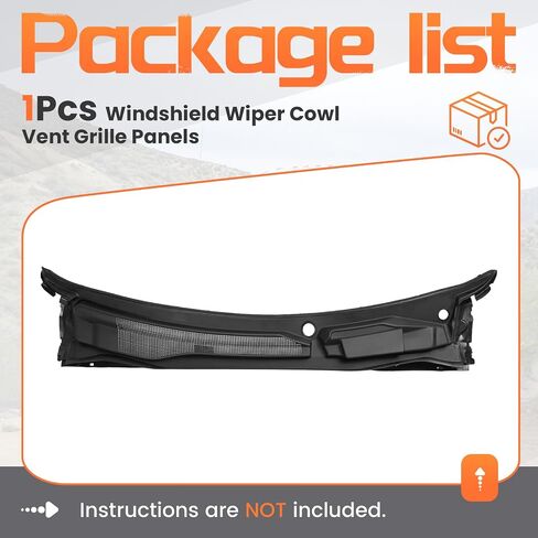 Windshield Wiper Cowl Panel Compatible with 2008-2020 Dodge Grand Caravan, 2008-2016 Chrysler Town & Country, 2012-2015 Ram C/V, Air Inlet Window Cover Cowl Top Panel 05113548AC Black Plastic in Saudi Arabia
