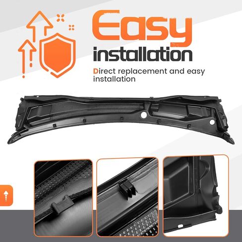 Windshield Wiper Cowl Panel Compatible with 2008-2020 Dodge Grand Caravan, 2008-2016 Chrysler Town & Country, 2012-2015 Ram C/V, Air Inlet Window Cover Cowl Top Panel 05113548AC Black Plastic in Saudi Arabia