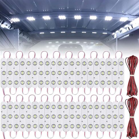 ضوء داخلي للشاحنة من Linkhood 120 LED، مجموعة مصابيح سقف السيارة البيضاء، مصباح قبة إضاءة فائق السطوع لشاحنة Van RV والمركبات والقوارب والمقطورات والشاحنات والحافلات العابرة (120 LED) in Kuwait