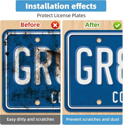 2 Pack License Plate Protector, Plate Cover for Car Plastics Front/Rear License Plate Covers (A，with Border) in Kuwait