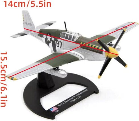 ZEZEFUFU 1:72 سبيكة الحرب العالمية الثانية أمريكا الشمالية P-51B موستانج مقاتلة نموذج طائرة الطيران العلوم نموذج in Saudi Arabia