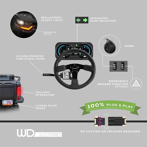 WD Electronics متوافقة مع مصابيح Can-AM Defender الأمامية 2020+، مجموعة إشارة الانعطاف القانونية للشارع المتكاملة، التوصيل والتشغيل السهل in Kuwait