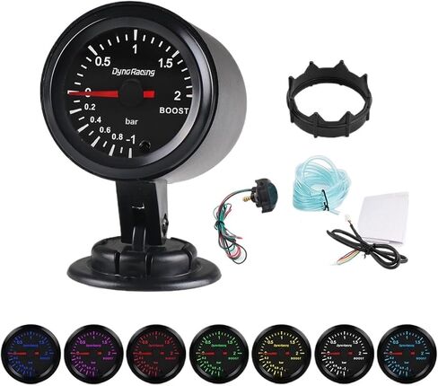 2" 52mm 7 Colors LED Car Auto 2BAR Boost Gauge Meter High Speed Stepper Motor with Sensor BX101487 in Saudi Arabia