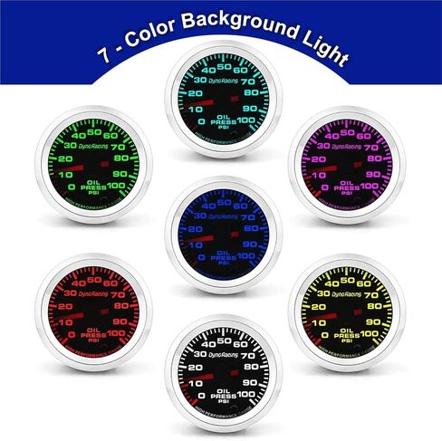2'' 52mm 12V Oil Press Gauge PSI 7 Colors Pointer with Stepper Motor in Saudi Arabia