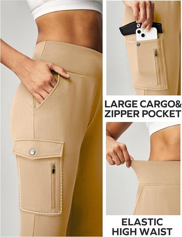 Ewedoos Fleece Lined Joggers Women Water Resistant Thermal Sweatpants High Waisted Hiking Cargo Pants with Pockets in Saudi Arabia