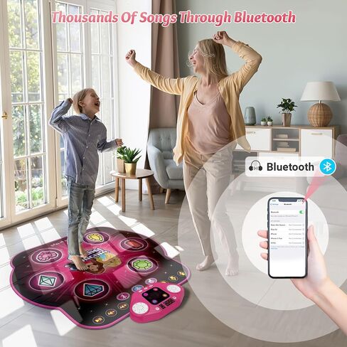 Dance Mat Toys for 3-12 Year Old Kids,Electronic Dance Pad with Light-up 6-Button & Wireless Bluetooth, 5 Game Modes Princess Dancing Mat, Birthday Xmas Gifts for 3 4 5 6 7 8 9 10+ Year Old Girls in Saudi Arabia