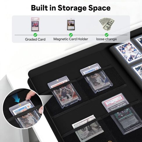 9 Pocket Toploader Trading Card Binder for 324 Cards Premium Zip Card Book Holder Label Design Card Binder for Trading Cards Intended For YuGiOh Sports Cards TCG MTG Game Cards(Black) in Saudi Arabia
