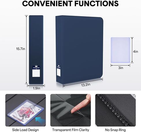 9 Pocket Toploader Trading Card Binder for 324 Cards Premium Zip Card Book Holder Label Design Card Binder for Trading Cards Intended For YuGiOh Sports Cards TCG MTG Game Cards(Black) in Saudi Arabia