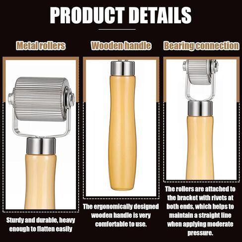 Sound Deadening Roller, 4 PCS Car Sound Deadener Rollers Tool Tire Patch Roller Sounds Deadener Application Rolling Wheel Wood Handle Seam Rollers for Automotive Auto Noise Accessories in Kuwait