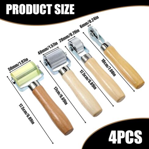 Sound Deadening Roller, 4 PCS Car Sound Deadener Rollers Tool Tire Patch Roller Sounds Deadener Application Rolling Wheel Wood Handle Seam Rollers for Automotive Auto Noise Accessories in Kuwait