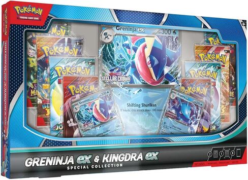 صندوق المجموعة الخاصة بوكيمون TCG Greninja EX وKingdra EX - 8 عبوات، بطاقات ترويجية in Saudi Arabia