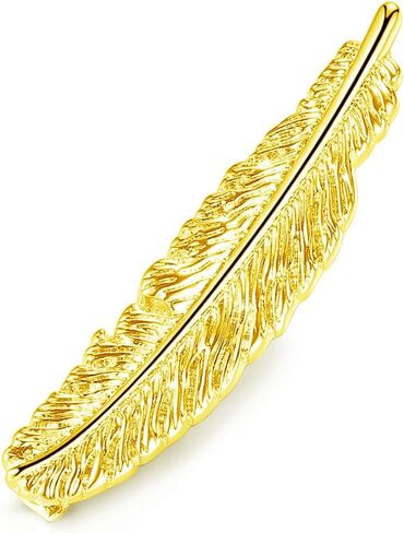 HONEY BEAR Mens Feather Tie Clip Bar Normal Size Steel for Wedding Gift 5.4cm in Saudi Arabia