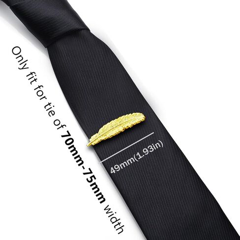 HONEY BEAR Mens Feather Tie Clip Bar Normal Size Steel for Wedding Gift 5.4cm in Saudi Arabia